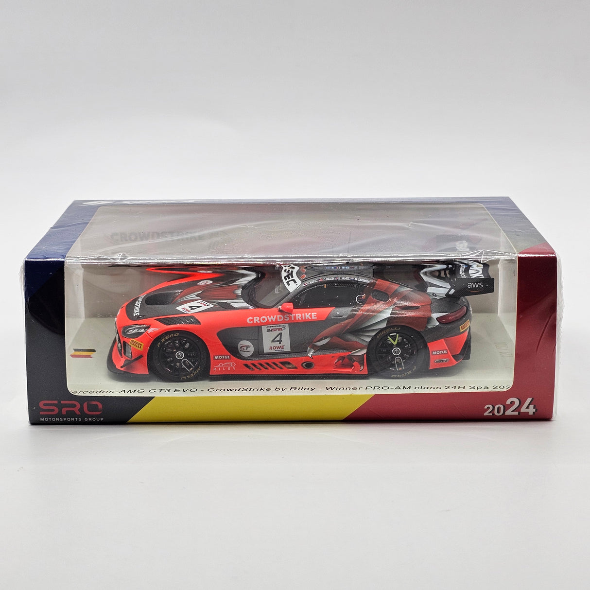Spark Mercedes-AMG GT3 EVO #4 CrowdStrike Racing Pro-Am Winner 24hrs Spa 2024 1/43 Scale