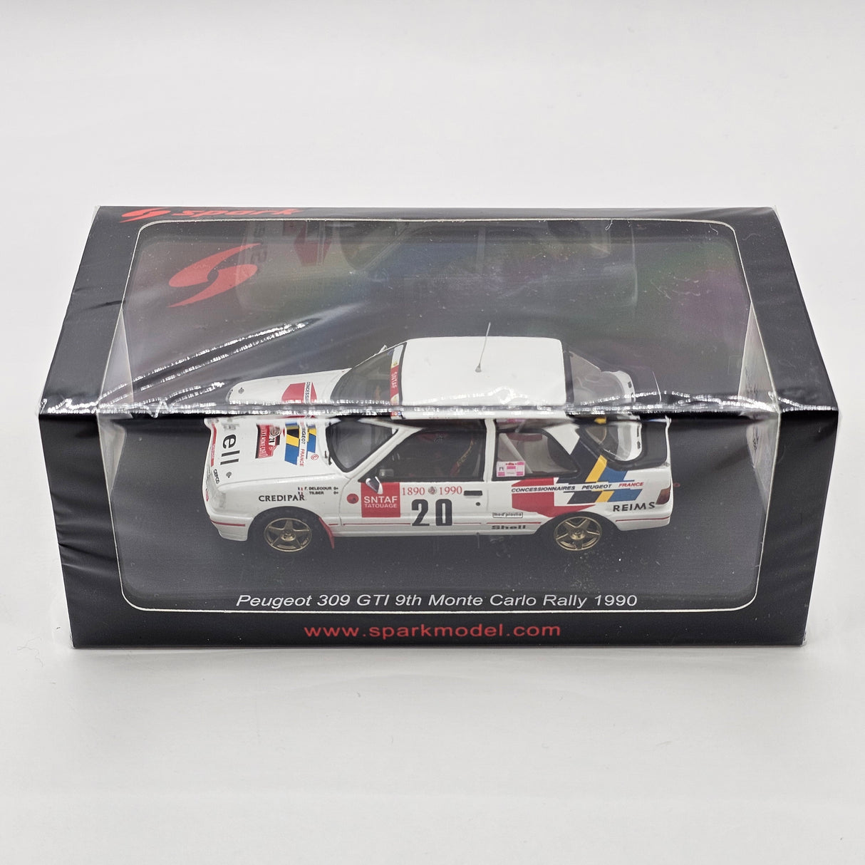 Spark Peugeot 309 GTI #20 Concessionnaires Peugeot Monte Carlo Rally 1990 1/43 Scale