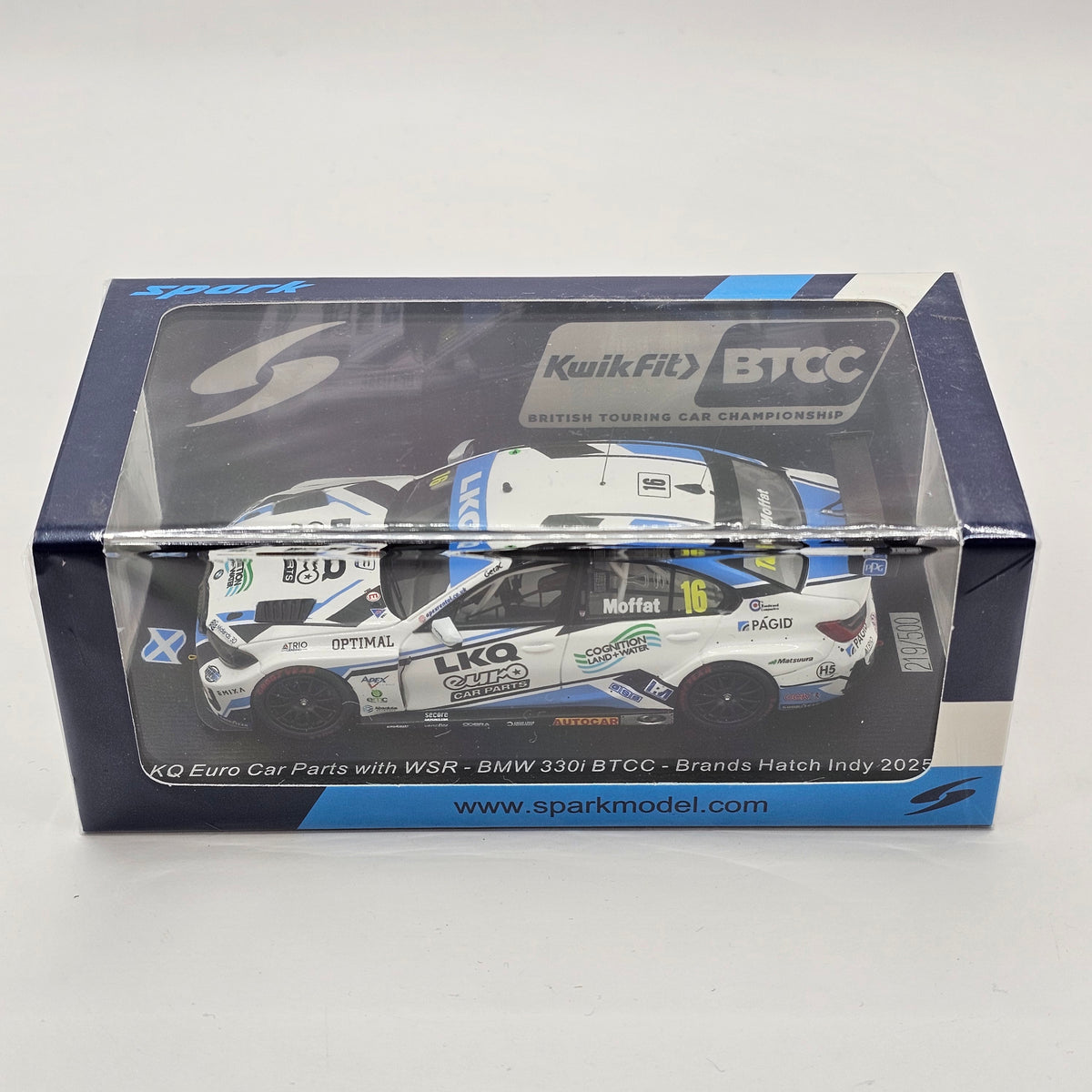 Spark BMW 330i #16 LKQ Euro Car Parts Aidan Moffat BTCC 2025 1/43 Scale UK035