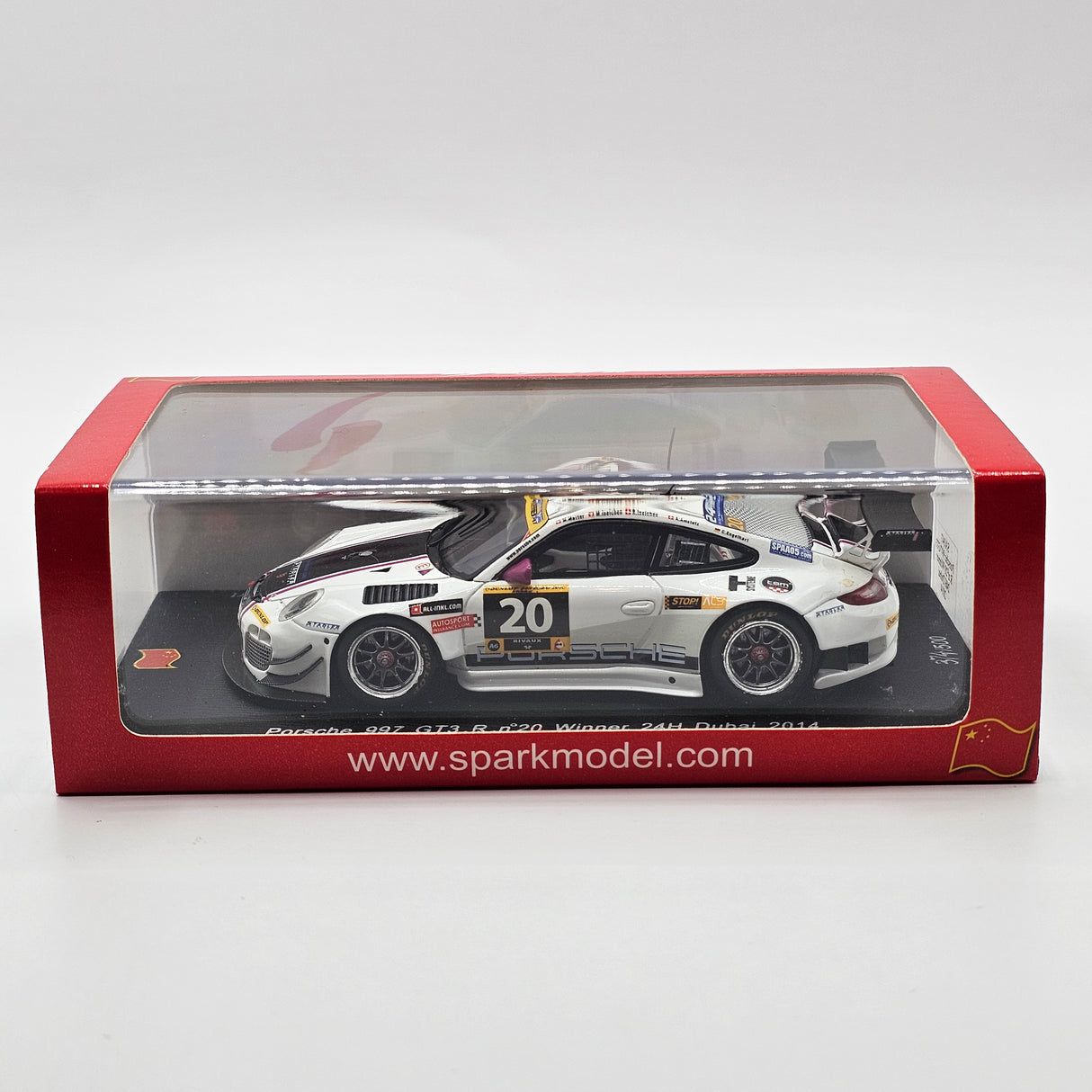 Spark Porsche 997 GT3-R #20 Stadler Motorsport 24Hrs Dubai 2014 Winner 1/43 Scale
