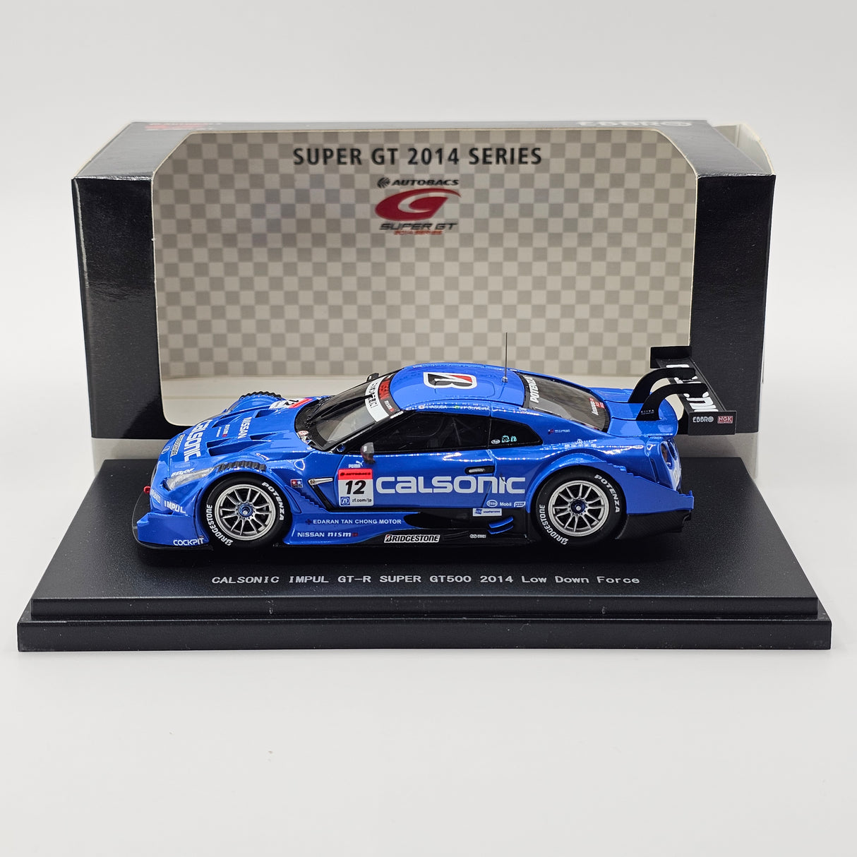 EBBRO Nissan GT-R GT500 #12 Calsonic Team Impul Super GT 2014 (L.Downforce) 1/43 Scale