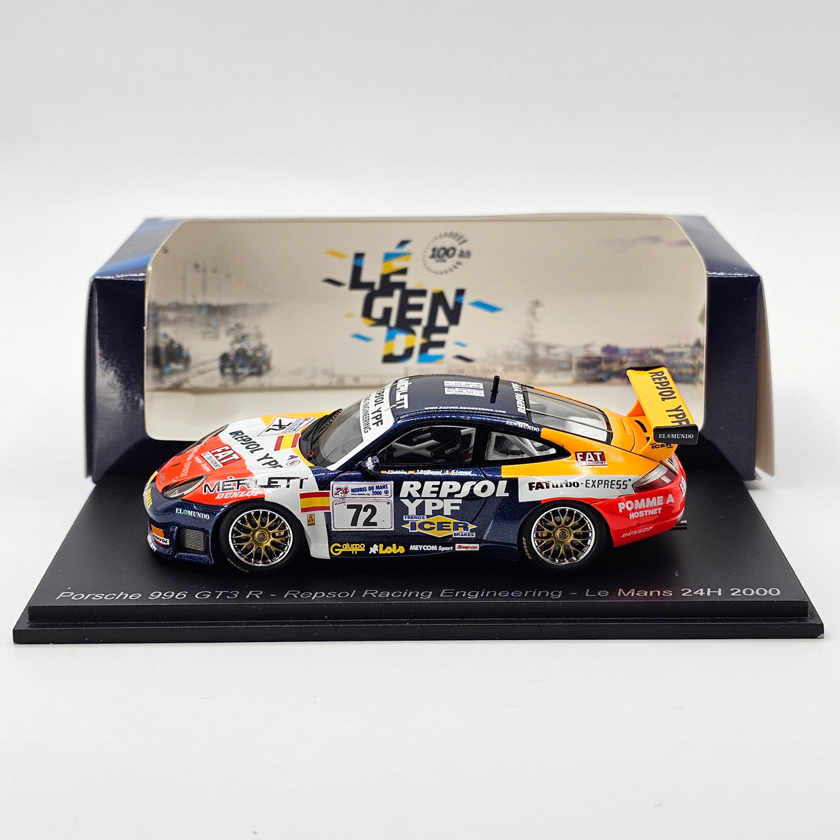 Spark Porsche 911 GT3R #72 Repsol Racing Engineering 24Hrs Le Mans 2000 1/43 Scale