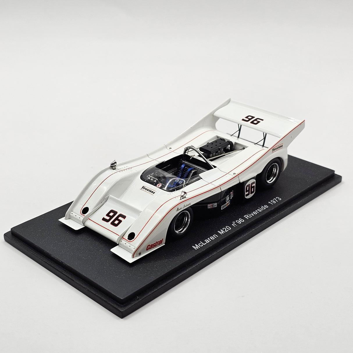 Spark McLaren M20 #96 Slater Racing Mario Andretti Riverside 1973 1/43 Scale