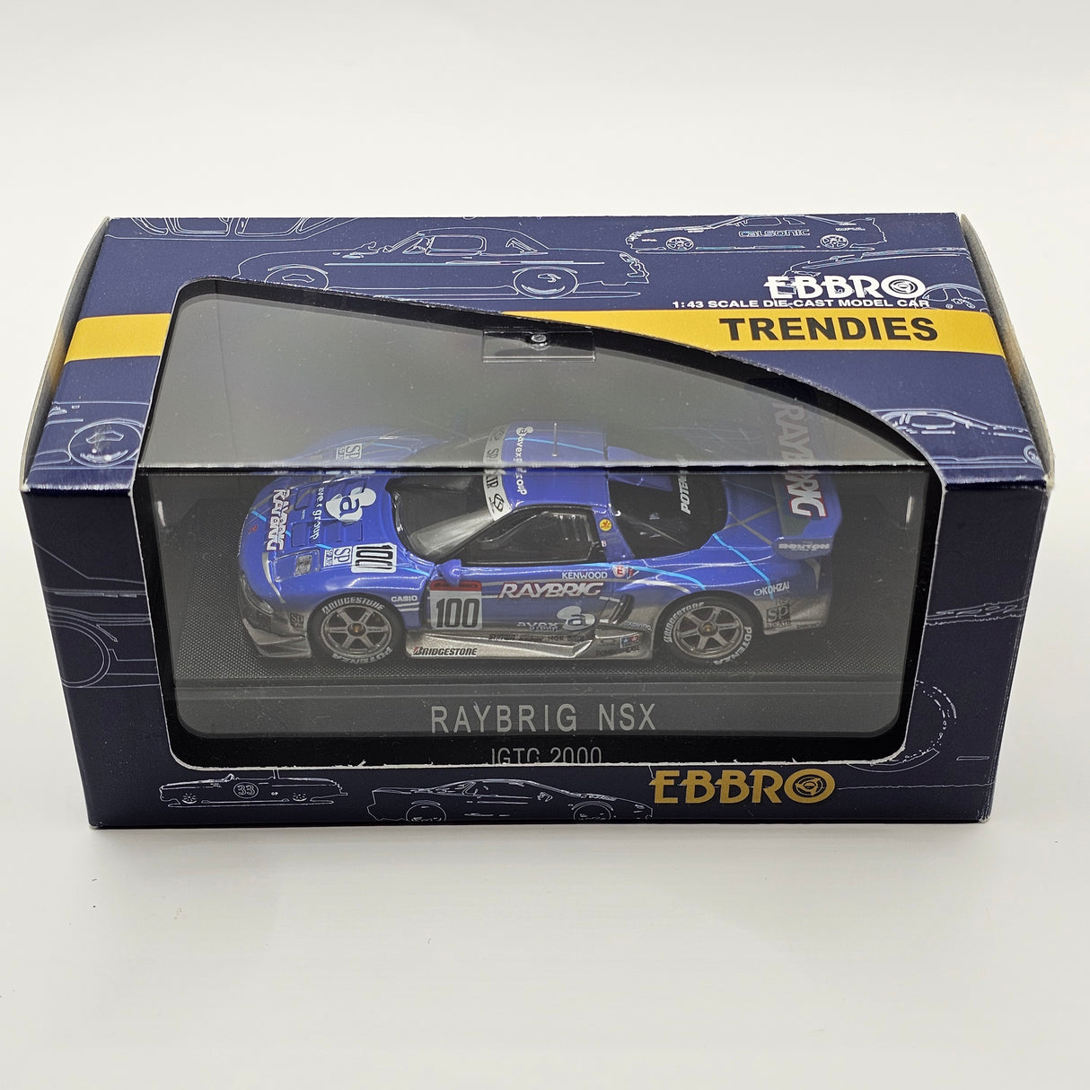 EBBRO Honda NSX #100 Raybrig Team Kunimitsu JGTC GT500 2000 1/43 Scale