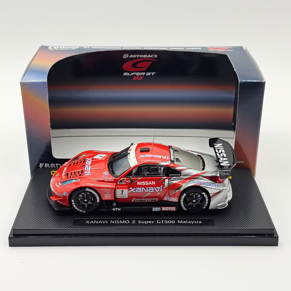 EBBRO Nissan Z #1 Xanavi Nismo Super GT GT500 2005 Malaysia Rd 1/43 Scale