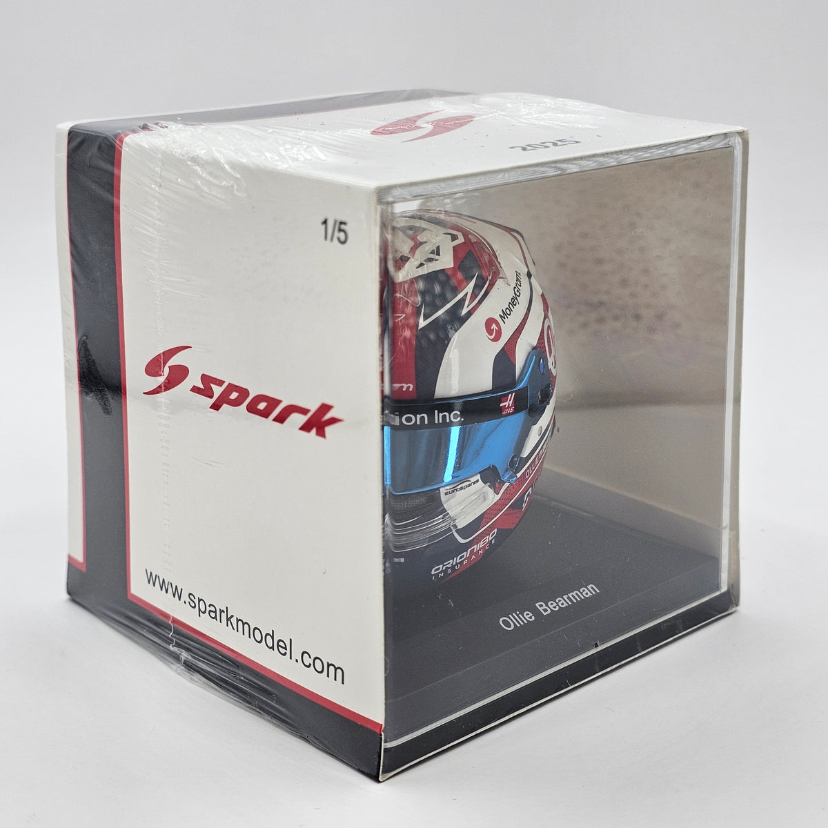 Spark Ollie Bearman MoneyGram Haas F1 Team British F1 GP 2025 Helmet 1/5 Scale