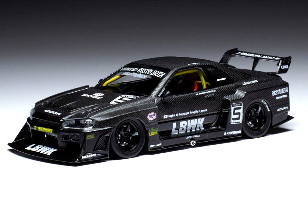 IXO Nissan LB-ER34M Super Silhouette Skyline RHD Black 1/43 Scale