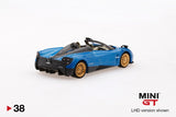 Mini GT Pagani Huayra Roadster Blue Francia (RHD) 1/64 Scale