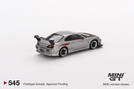 Mini GT Nissan Silvia Top Secret (S15) Silver 1/64 Scale