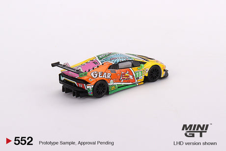 Mini GT Lamborghini Huracán GT3 EVO #19 GEAR Racing 2020 IMSA Daytona 24 Hrs 1/64 Scale