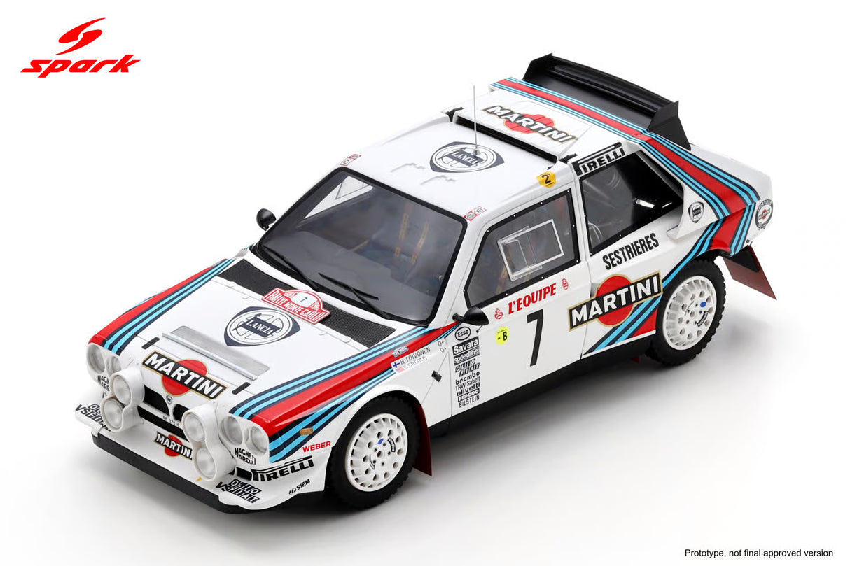 Spark Lancia Delta S4 #7 Lancia Martini Racing Winner Rally Monte Carlo 1986 1/18 Scale