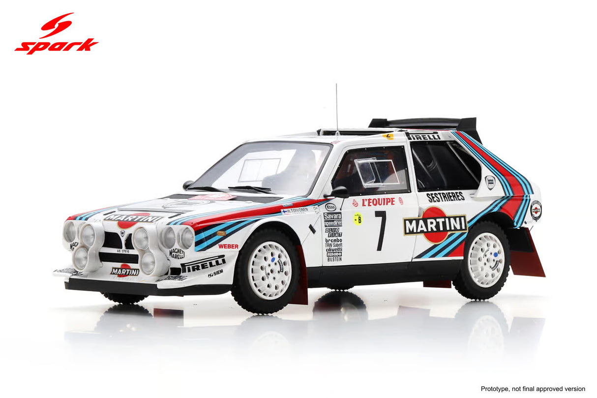 Spark Lancia Delta S4 #7 Lancia Martini Racing Winner Rally Monte Carlo 1986 1/18 Scale
