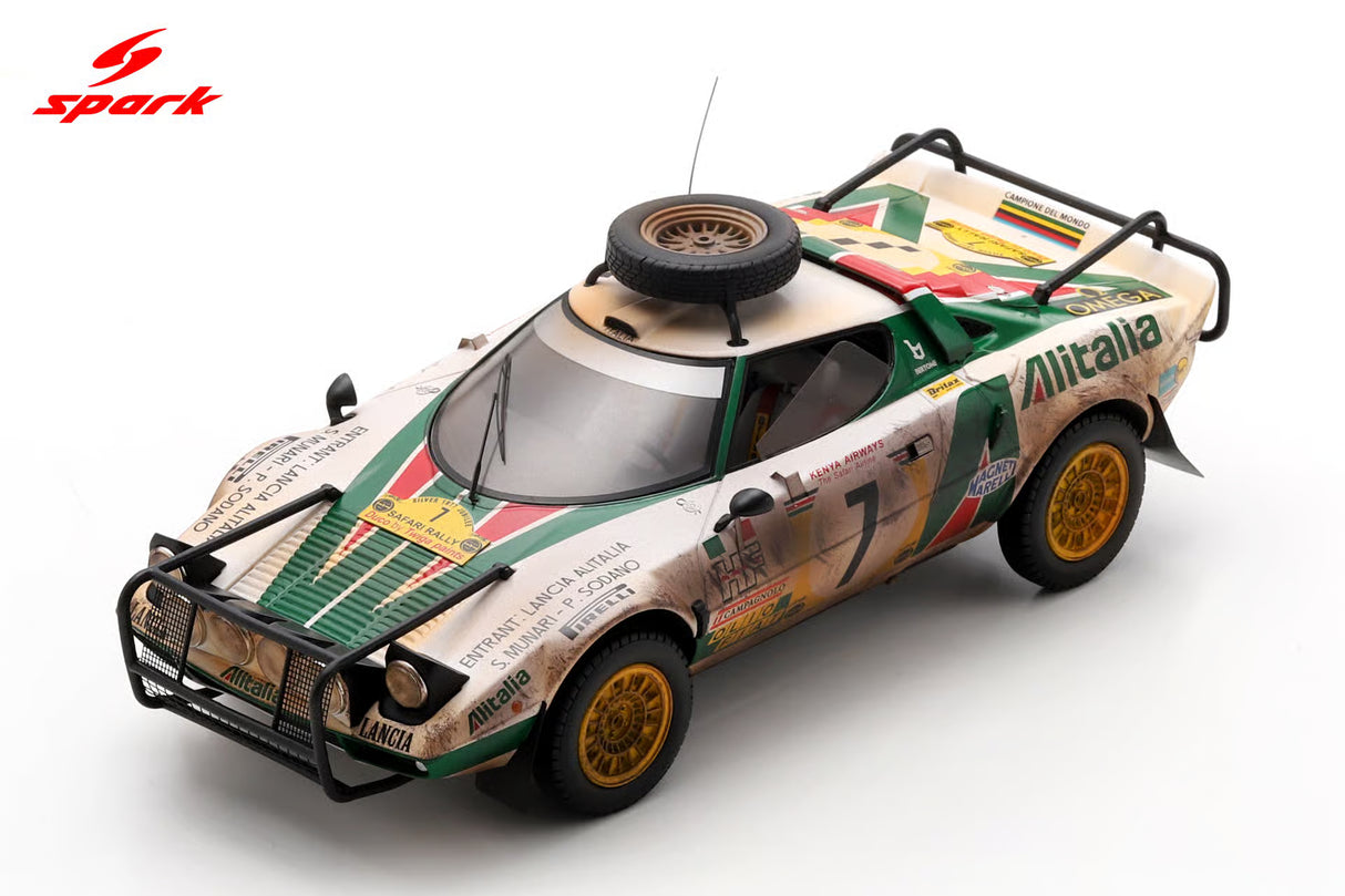 Spark Lancia Stratos HF #7 Lancia Alitalia 3rd Safari Rally 1977 (Dirty Edition) 1/18 Scale