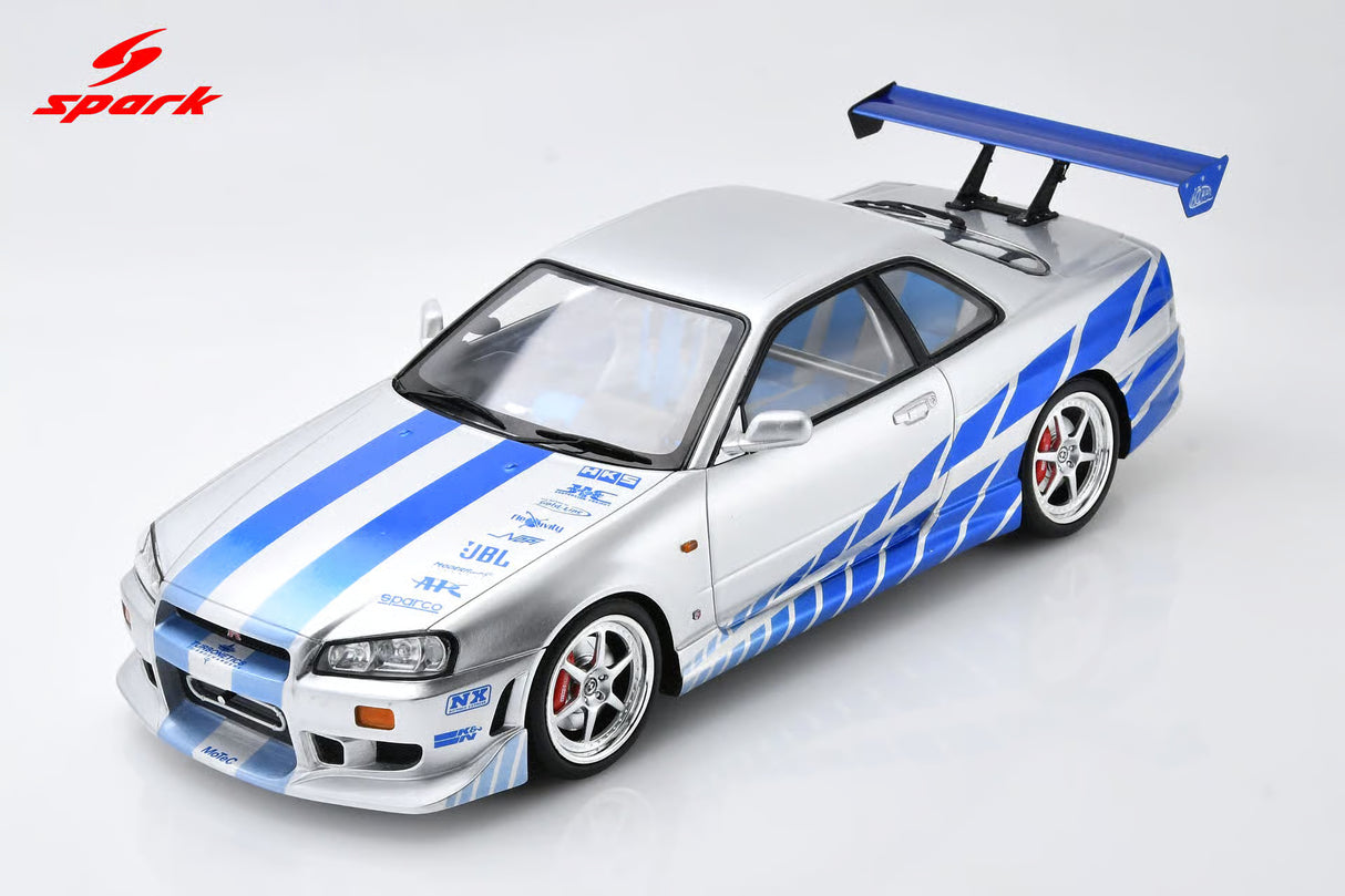 Spark Nissan Skyline GT-R R34 '25 Years of Fast & Furious' Special Edition 1/18 Scale