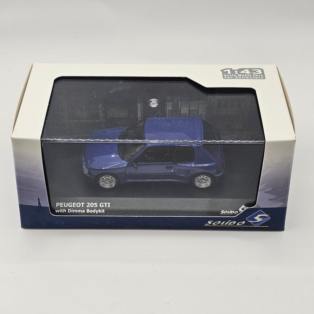 Solido Peugeot 205 GTI Dimma Body Kit 1989 Metallic Blue 1/43 Scale