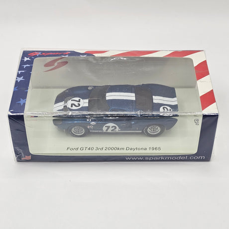 Spark Ford GT40 #72 3rd 2000km Daytona 1965 B. Bondurant/R. Ginther (500pcs) 1/43 Scale