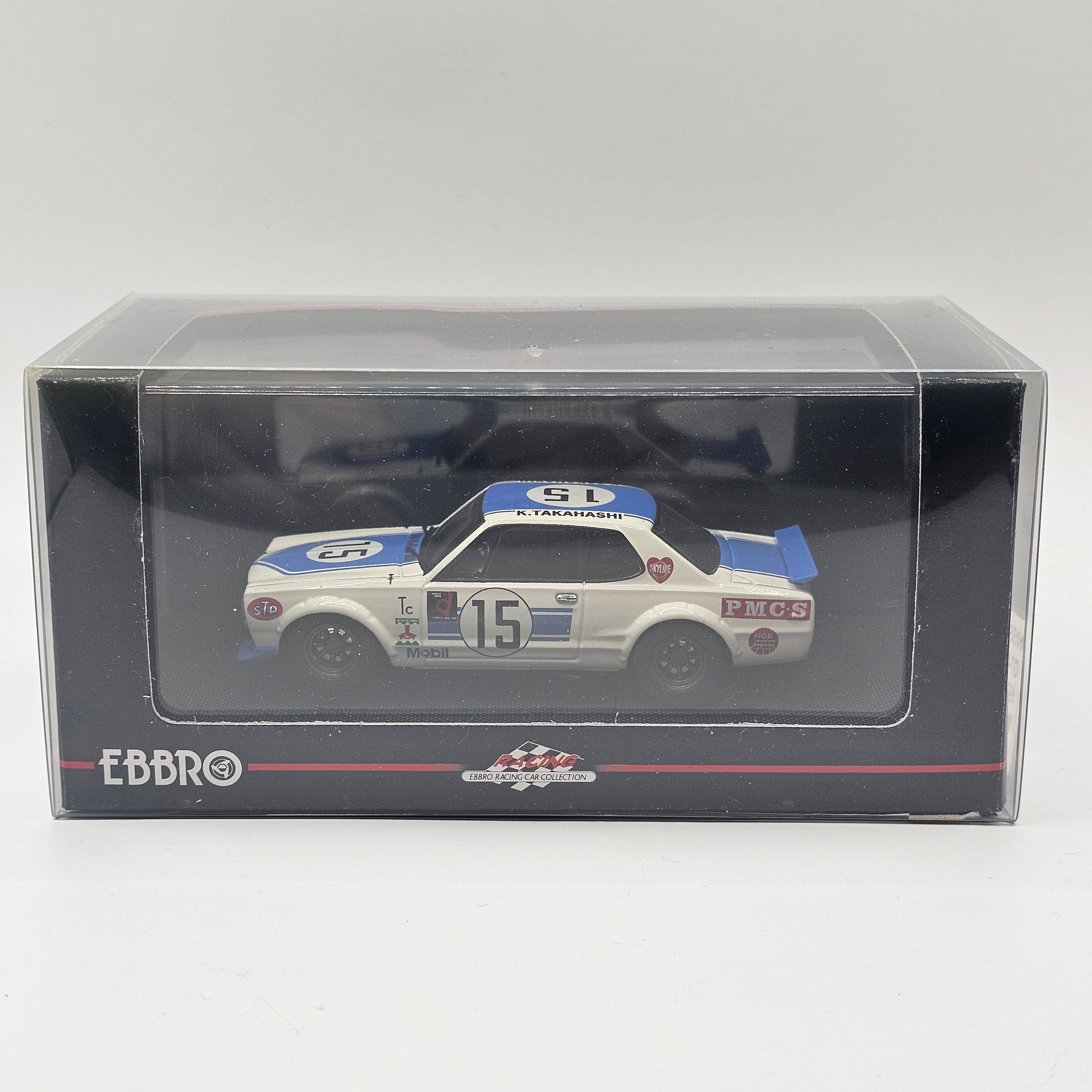 EBBRO Nissan Skyline GT-R KPGC10 Racing #15 (White/Blue) 1/43 Scale