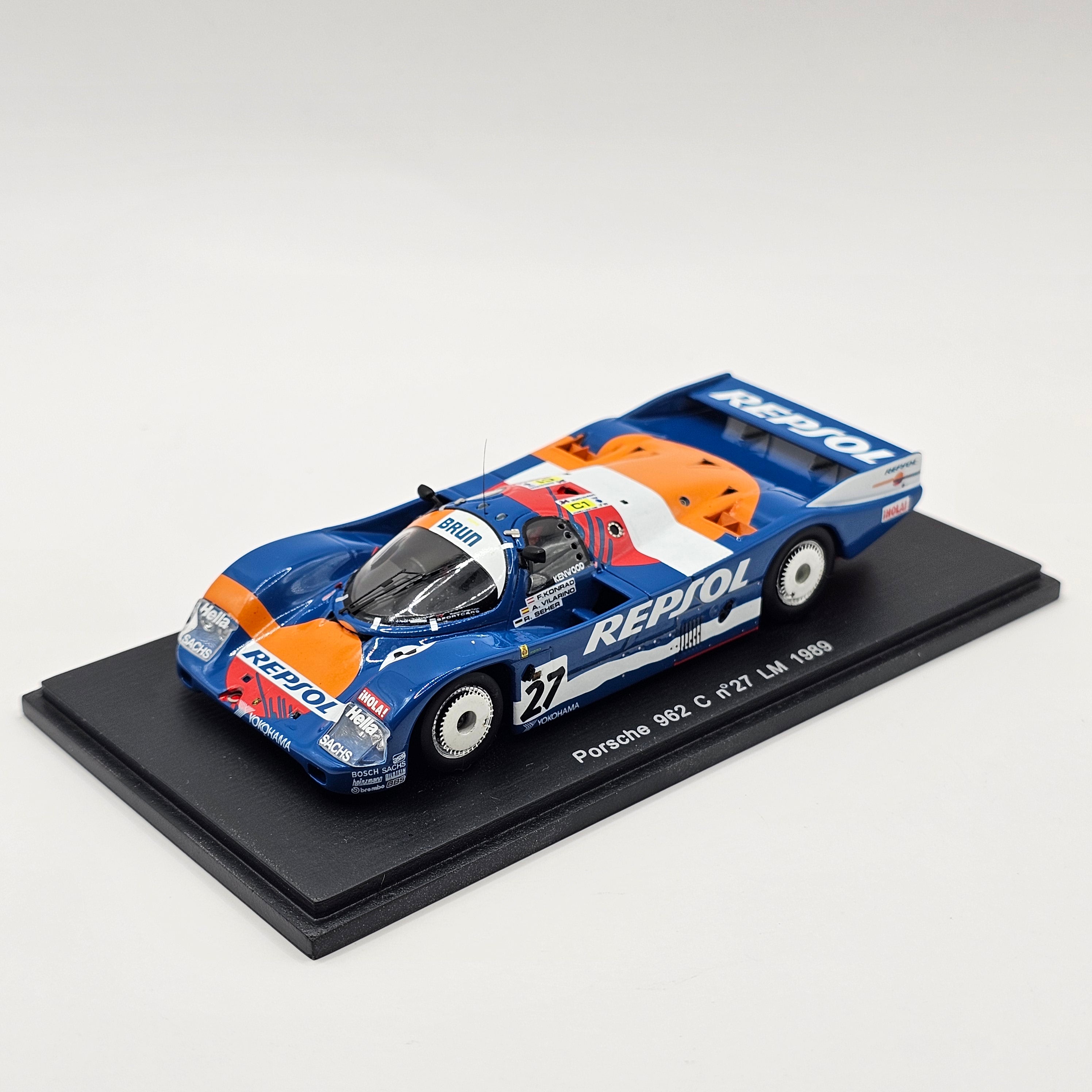 Spark Porsche 962C No.27 Repsol Brun Motorsport Le Mans 1989 1/43 Scal