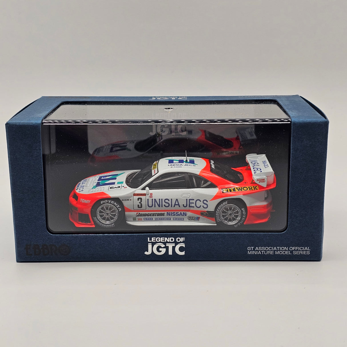 EBBRO Nissan Skyline GT-R R33 #3 Hasemi Motorsport H. Downforce JGTC GT500 1/43 Scale