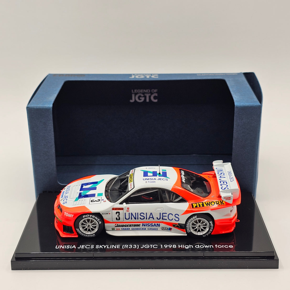 EBBRO Nissan Skyline GT-R R33 #3 Hasemi Motorsport H. Downforce JGTC GT500 1/43 Scale