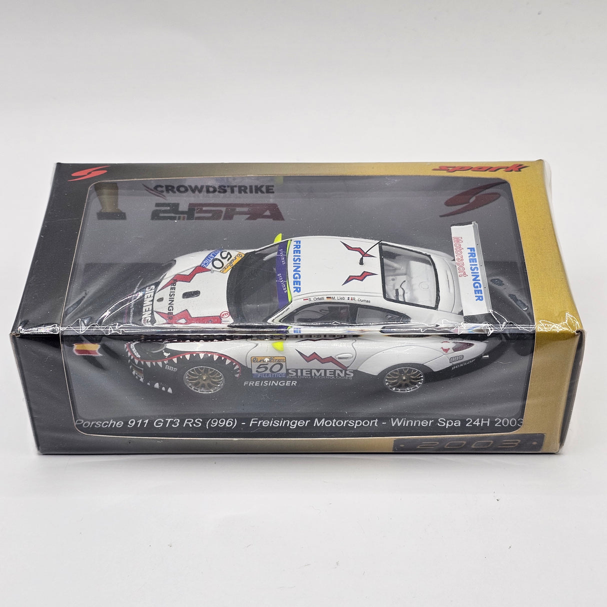 Spark Porsche 911 GT3 RS (996) #50 Freisinger Motorsport Winner Spa 24H 2003 1/43 Scale