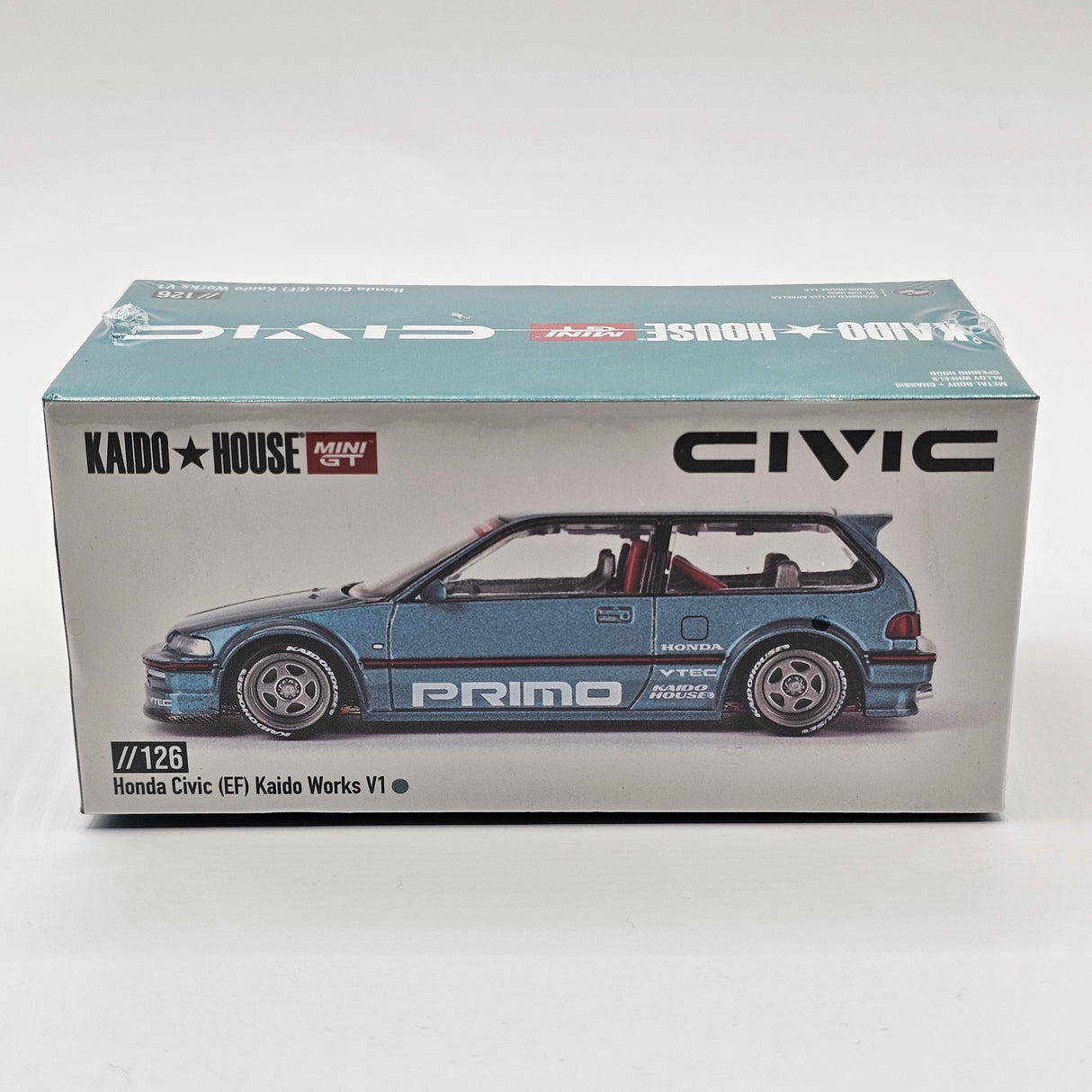 Mini GT x Kaido House Honda Civic EF Kaido Works V1 Blue 1/64 Scale