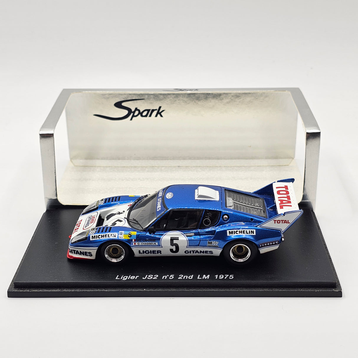 Spark Ligier JS2 #5 Automobiles Ligier Gitanes 2nd Place Le Mans 1975 1/43 Scale