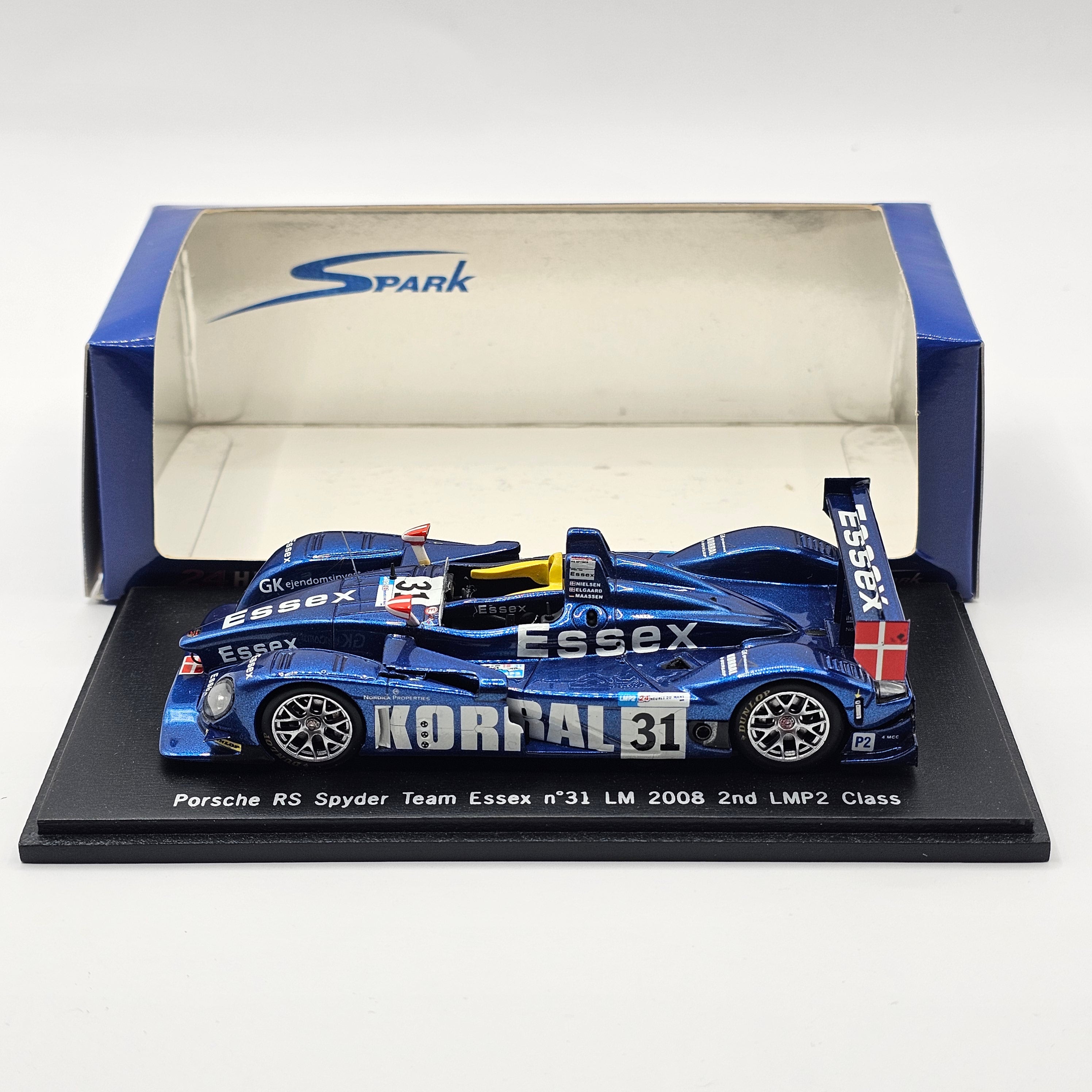 スパーク 1/43 ポルシェRSスパイダー LM2008 No.31 クラス2位 Spark Porsche RS Spyder #31 Team Essex Le Mans 2008 LMP2 1/43 Scale S1