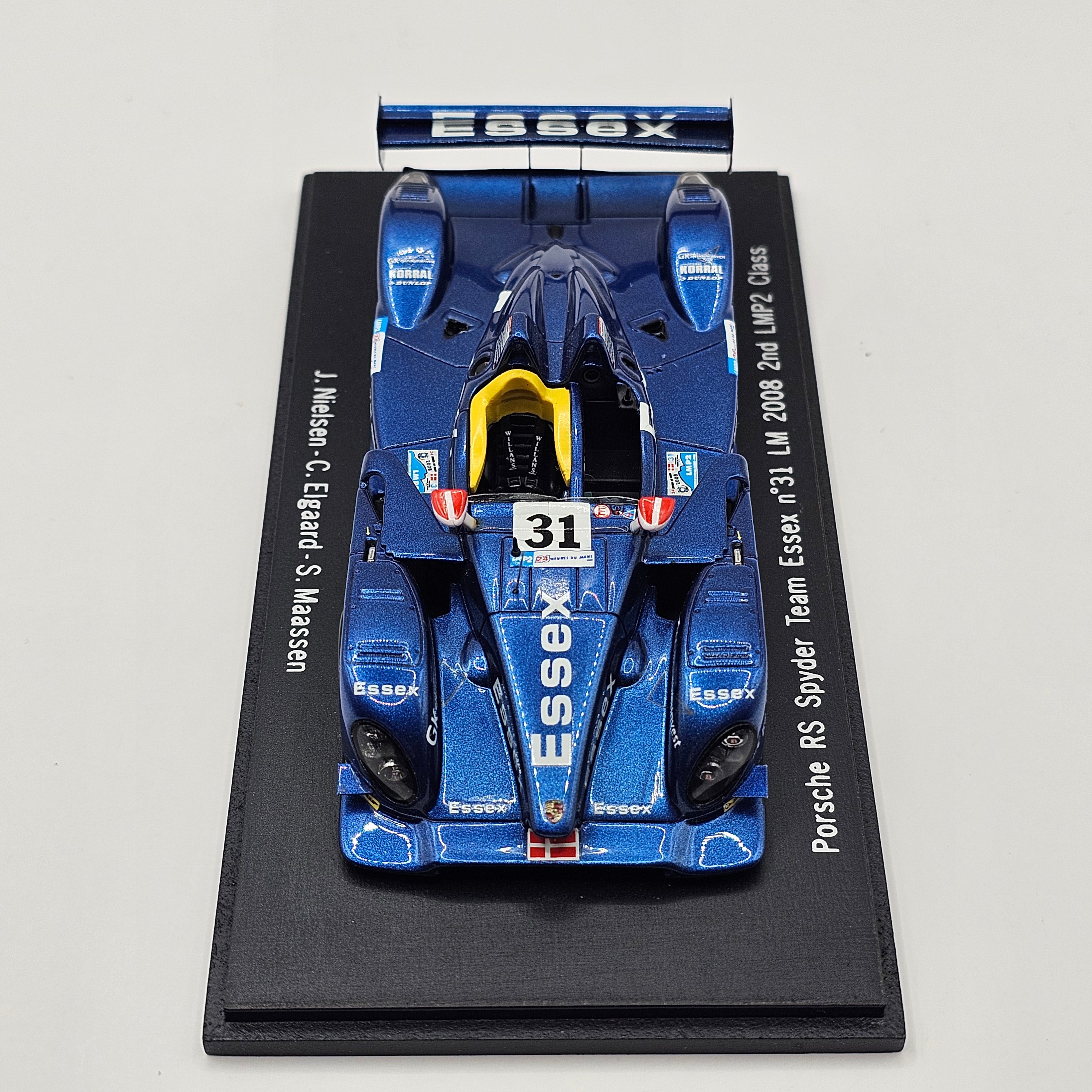 Spark Porsche RS Spyder #31 Team Essex Le Mans 2008 LMP2 1/43 Scale S1