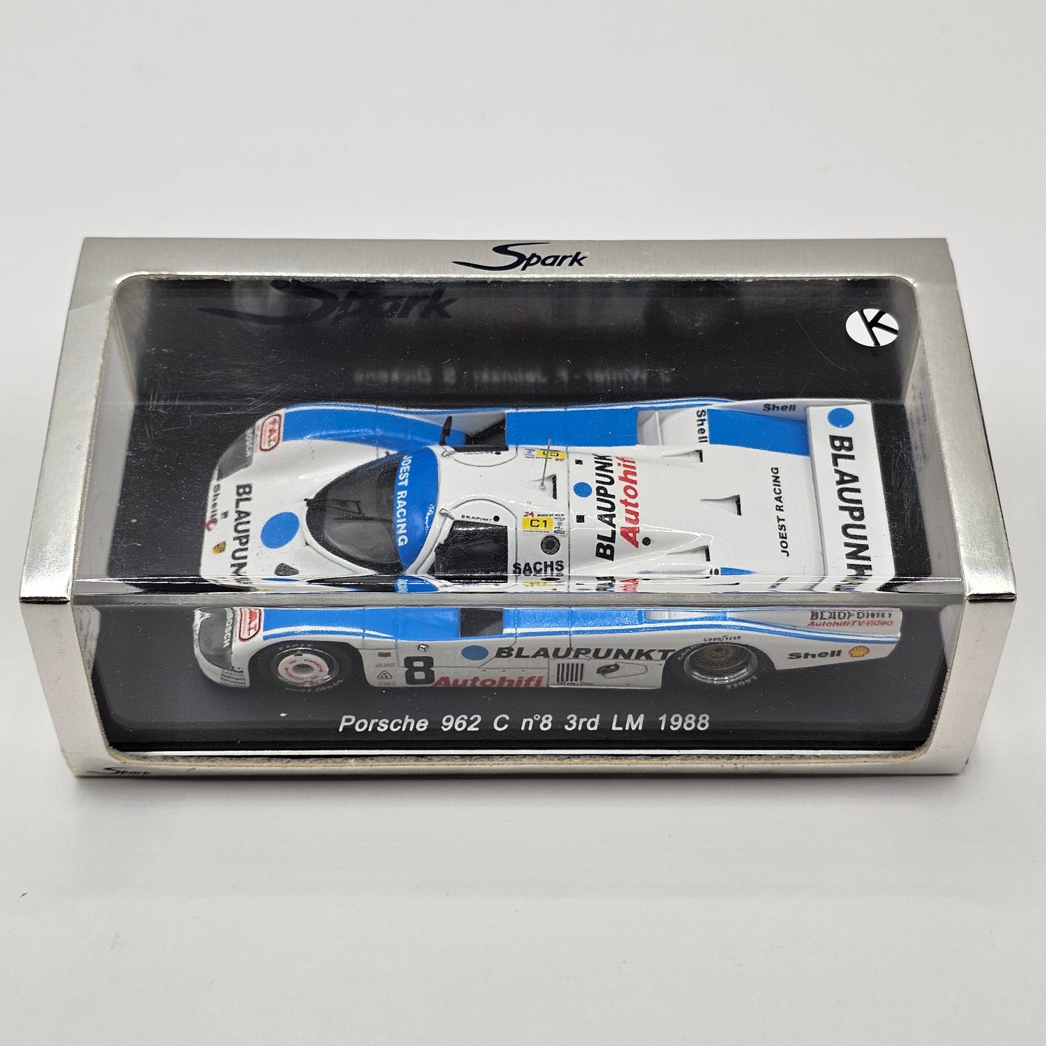 Spark Porsche 962C #8 Blaupunkt Joest Racing Le Mans 1988 1/43 Scale S Spark Porsche 962C #8 Blaupunkt Joest Racing Le Mans 1988 1/43 Scale S