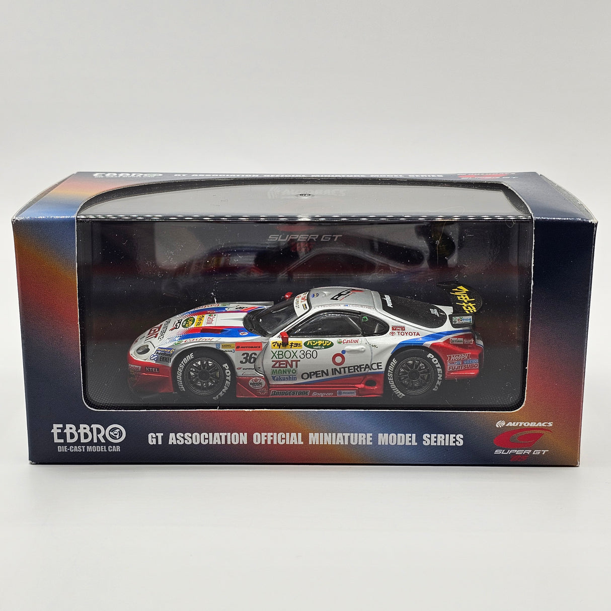 EBBRO Toyota Supra #36 Open Interface Tom's Super GT GT500 2005 1/43 Scale