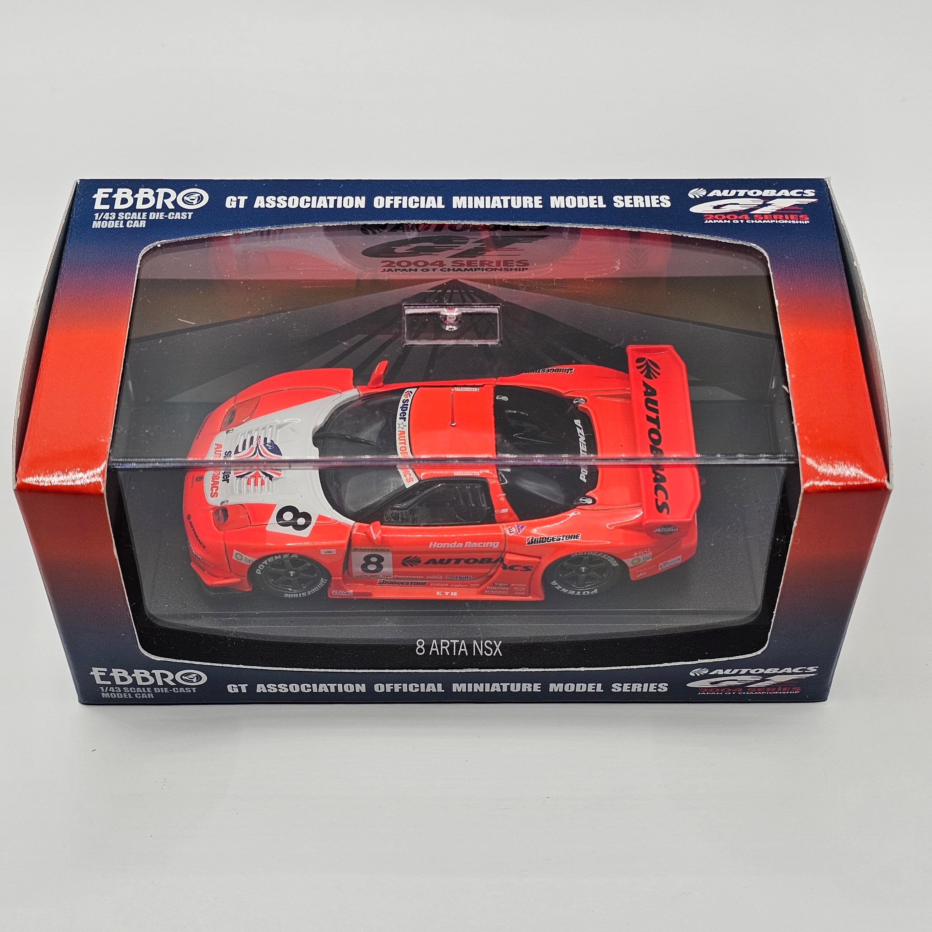 EBBRO Honda NSX #8 Autobacs Racing Team Aguri JGTC GT500 2004 1/43 Sca