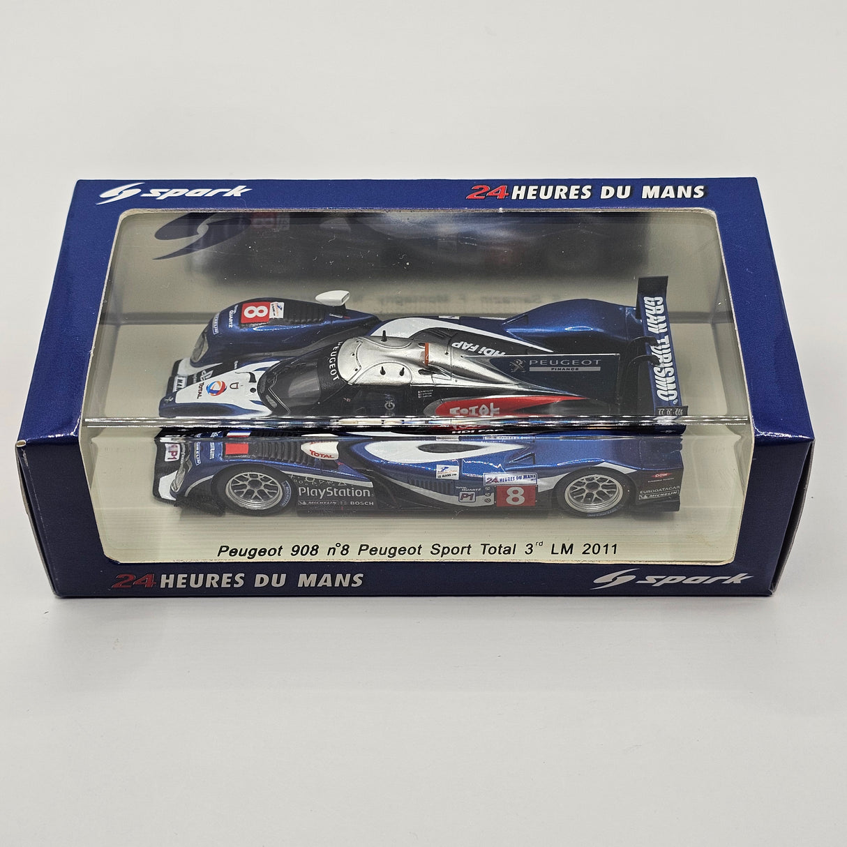 Spark Peugeot 908 #8 Peugeot Total Sport Le Mans 2011 3rd 1/43 Scale S2593