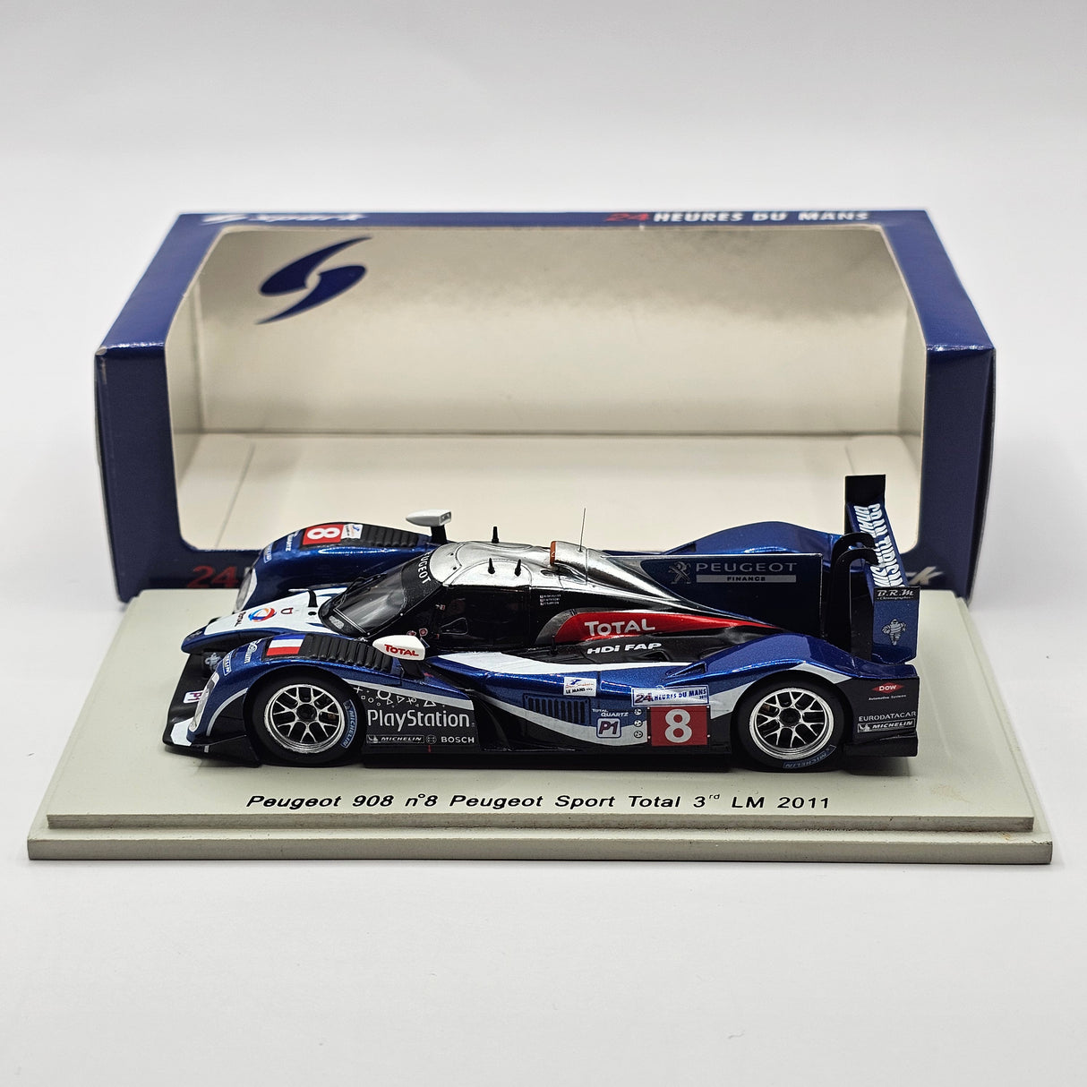 Spark Peugeot 908 #8 Peugeot Total Sport Le Mans 2011 3rd 1/43 Scale S2593