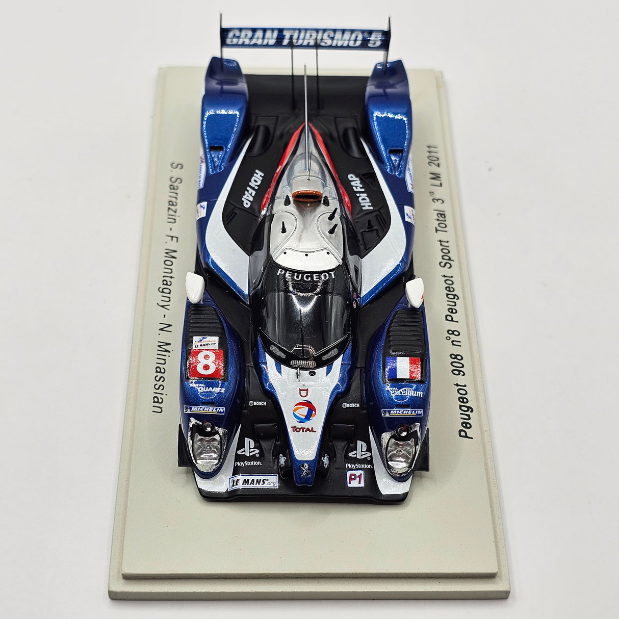 Spark Peugeot 908 #8 Peugeot Total Sport Le Mans 2011 3rd 1/43 Scale S2593