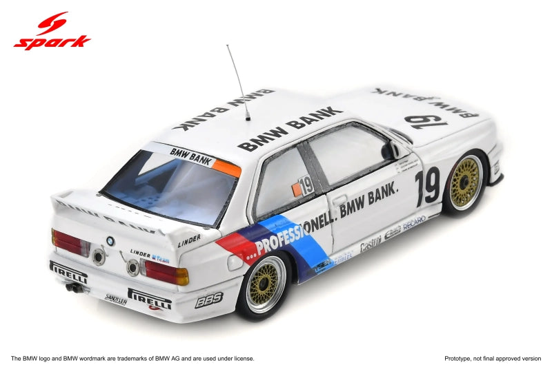 Spark BMW M3 Evo. 2 #19 Linder Motorsport Winner Nurburgring 24Hrs 1990 1/43 Scale