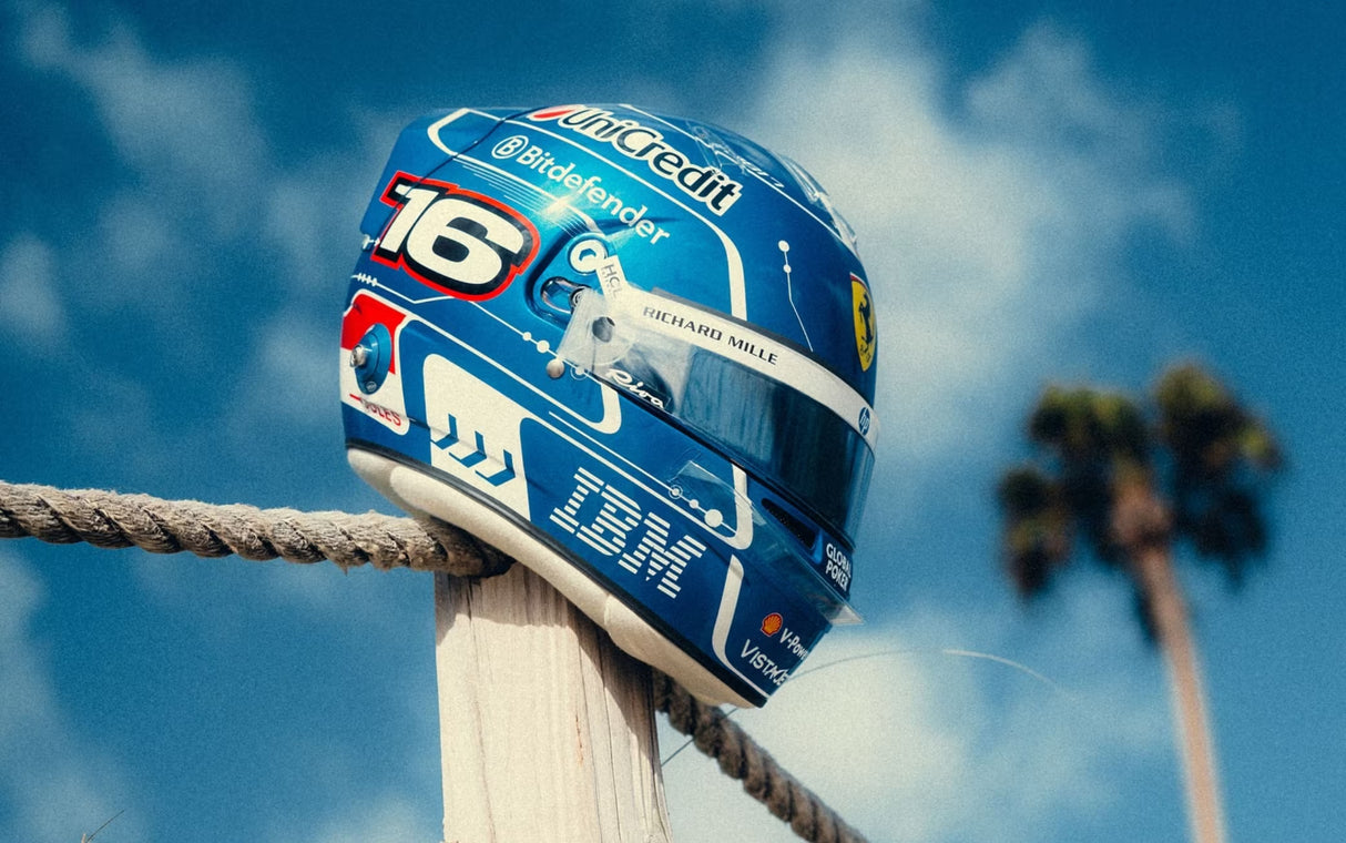 Looksmart Charles Leclerc Scuderia Ferrari HP Miami GP 2025 1/5 Scale Helmet LSHEL014