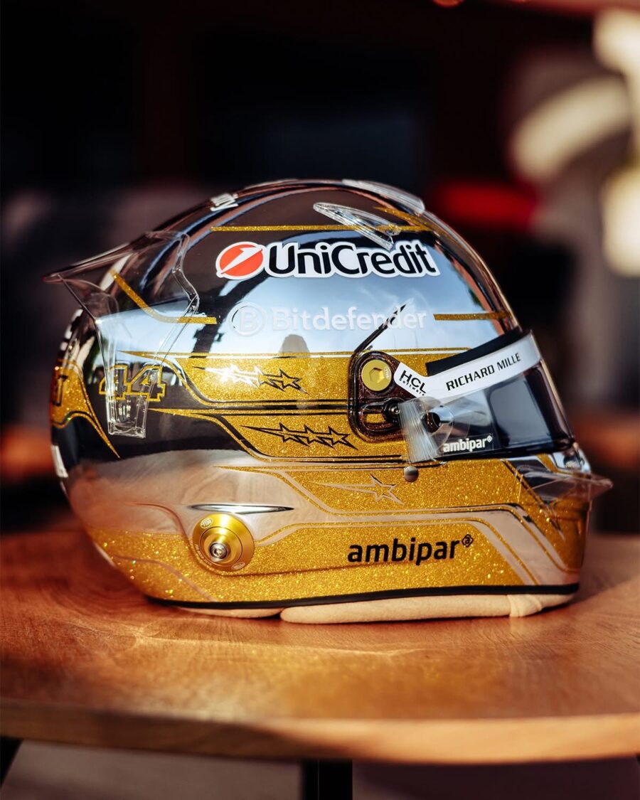 Looksmart Lewis Hamilton Abu Dhabi GP 2025 Scuderia Ferrari HP 1/5 Scale Helmet LSHEL029
