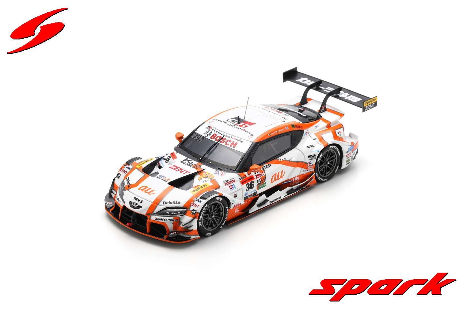 新品＊Spark 1/43 au TOM'S GR Supra 2024 Spark Toyota au Tom's GR Supra #36 TGR GT500 2024 Super GT Winners 1/4