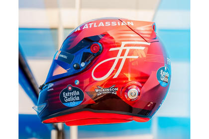Spark Carlos Sainz Atlassian Williams F1 Team 2026 British Grand Prix Mini Helmet 1/5 Scale