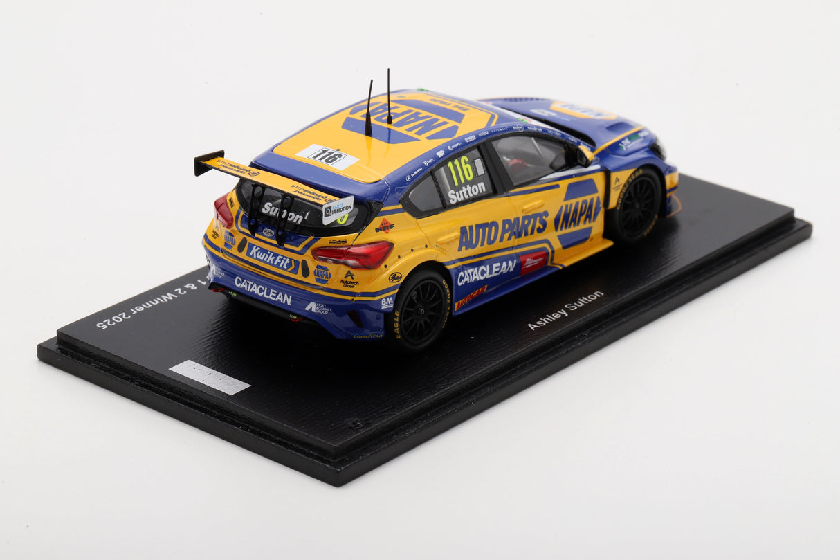 Spark Ford Focus #116 Ashley Sutton BTCC 2025 Donington Park Race 1 & 2 Winner 1/43 Scale UK026