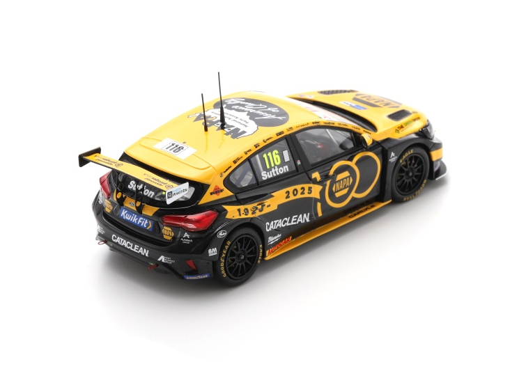 Spark Ford Focus #116 Ashley Sutton BTCC Thruxton Race 2 Winner 2025 1/43 Scale UK027