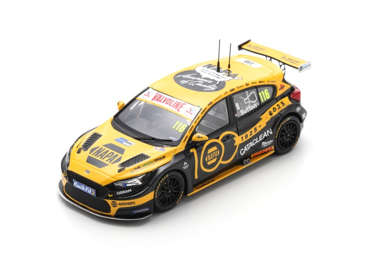 Spark Ford Focus #116 Ashley Sutton BTCC Thruxton Race 2 Winner 2025 1/43 Scale UK027