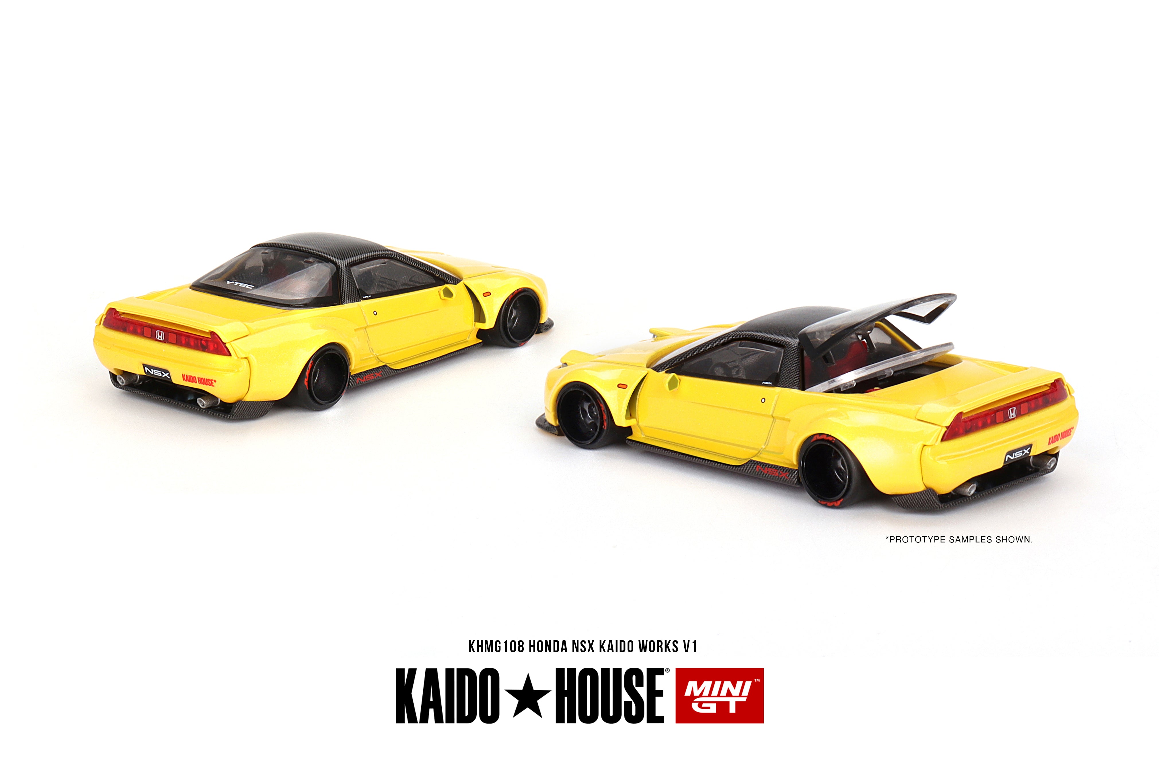Mini GT x Kaido House Honda NSX Kaido Works V1 Yellow 1/64 Scale