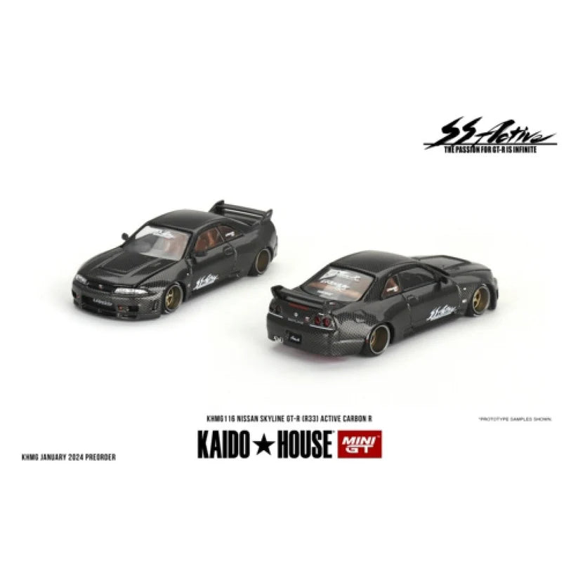 Mini GT x Kaido House Nissan Skyline GT-R (R33) Active Carbon R 1/64 Scale MGTKHMG116