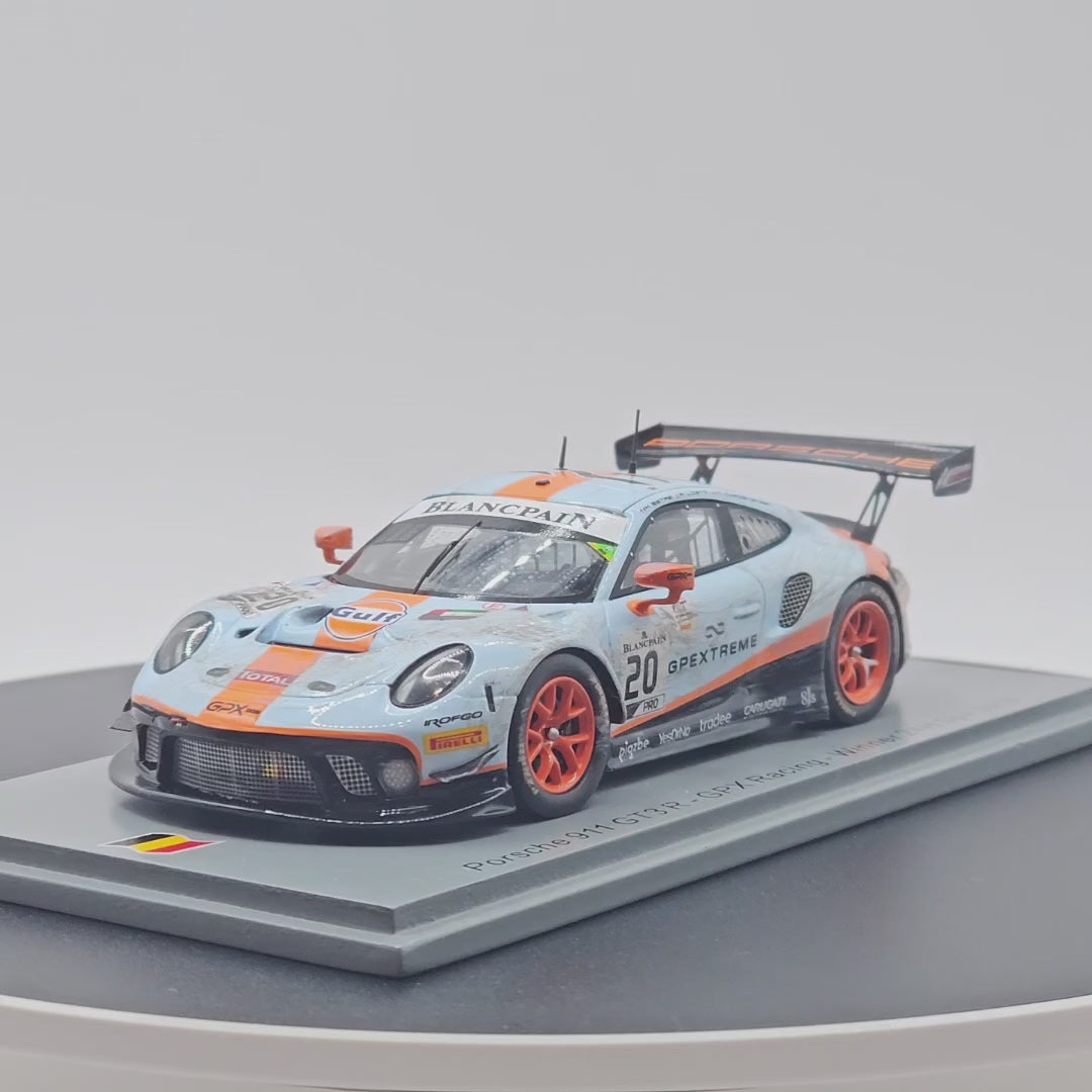 Spark Porsche 911 GT3R #20 GPX Racing 24Hrs Spa 2019 Winner Weathered 1/43 Scale