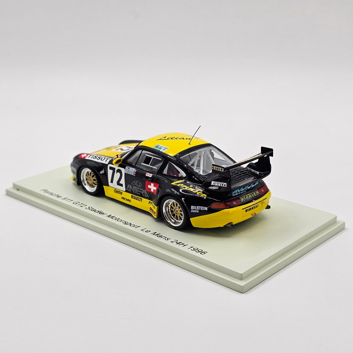 Spark Porsche 911 GT2 #72 Stadler Motorsport 24Hrs Le Mans 1996 1/43 Scale S5523