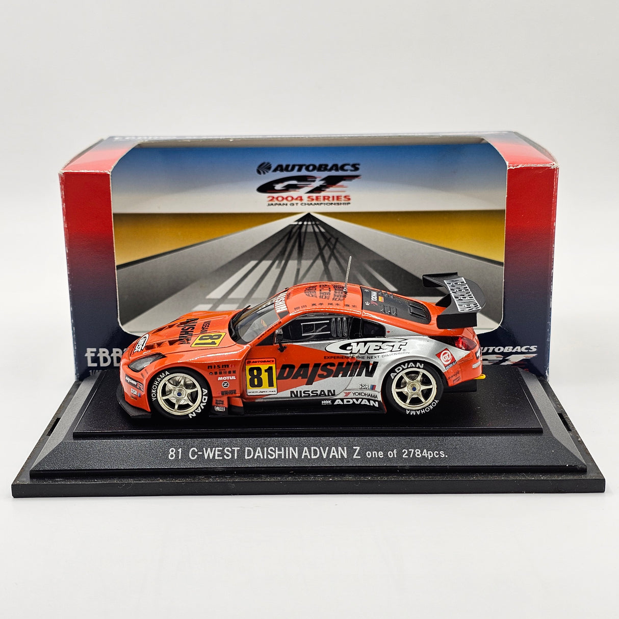 EBBRO Nissan Z #81 Team Daishin C-West Advan JGTC 2004 GT300 1/43 Scale