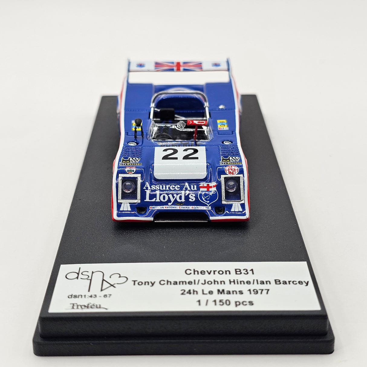 Trofeu DSN Chevron B31 #22 Team Lloyd's 24Hrs Le Mans 1977 1/43 Scale