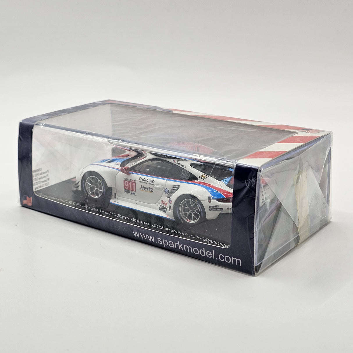 Spark Porsche 911 RSR #911 Porsche Team Winner GTLM 12Hrs Sebring 2019 1/43 Scale